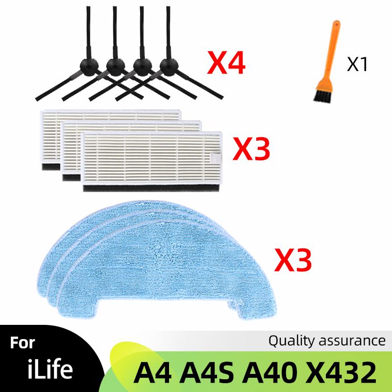 For Chuwi iLife A4 A4S A40 Polaris PVCR 0726 0826 0926 Side Main Brush Cover Hepa Filter Strainer Mop Spare Accessories