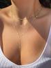 European and American Fashion Simple Y-Necklace with Tassel Round Beads, Multi-Layer Versatile Clavicle and Chest Chain for Women