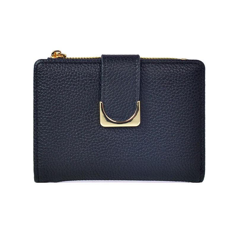 

Women s Cross-Border Lychee Grain PU Leather Short Zipper Coin Purse чёрный