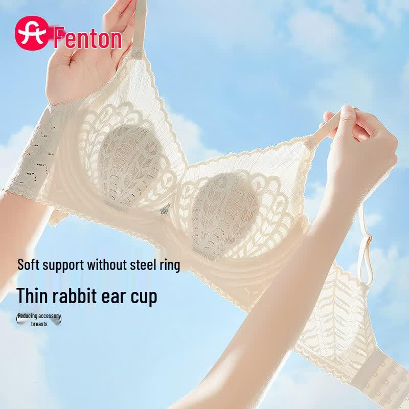 Fenteng Wireless Lace Rabbit Ear Cup Bra 75B
