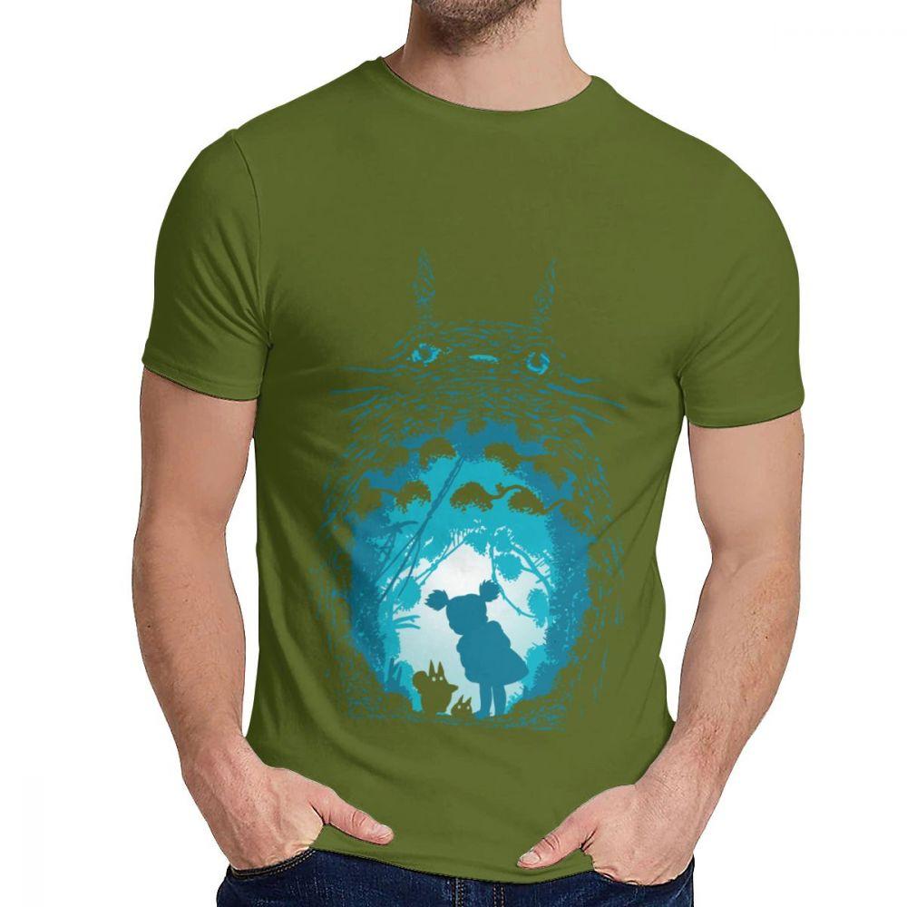 Round Neck My Neighbor Totoro Tees Hayao Miyazaki Tee Shirt Summer Men Cotton Top Tee Hot