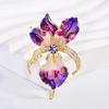 Irises Flower Design Brooch Jewelry With Enamel Finish Sturdy Copper Construction 11g Comfort Fit Unisex Gift