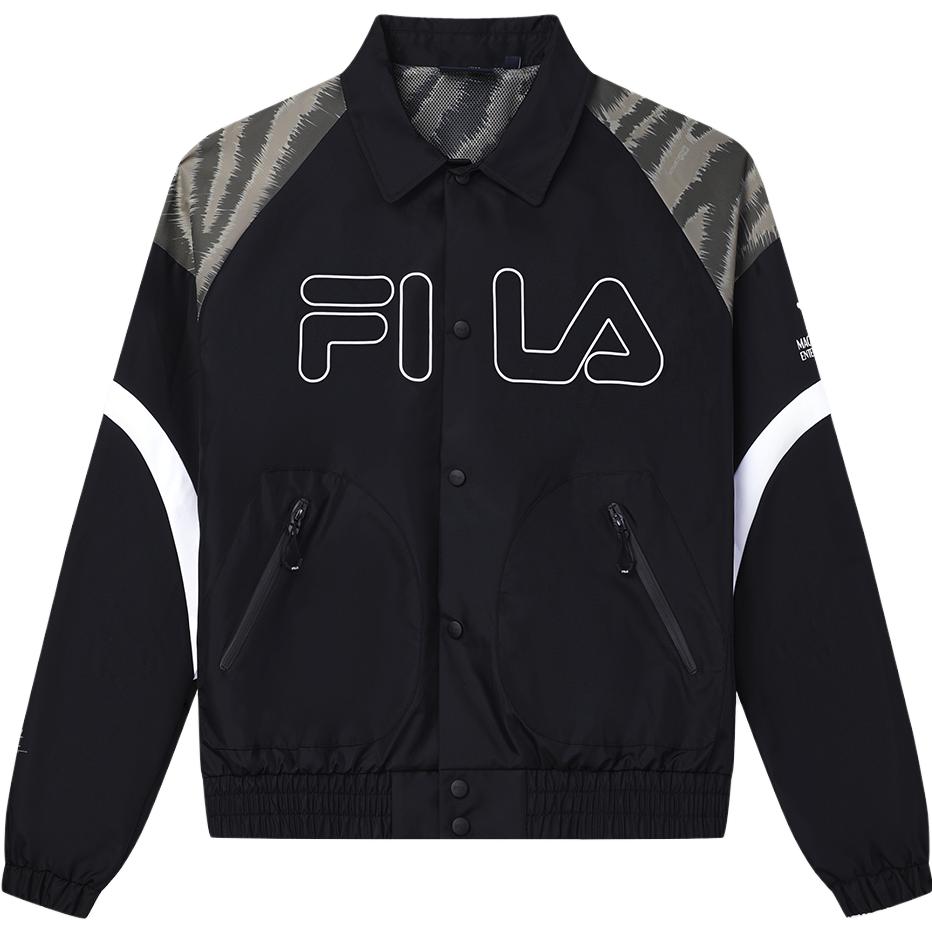FILA 2023 Autumn New Fashion Casual Lapel Long Sleeve Woven Jacket Men jackets Black F11M339703FBK