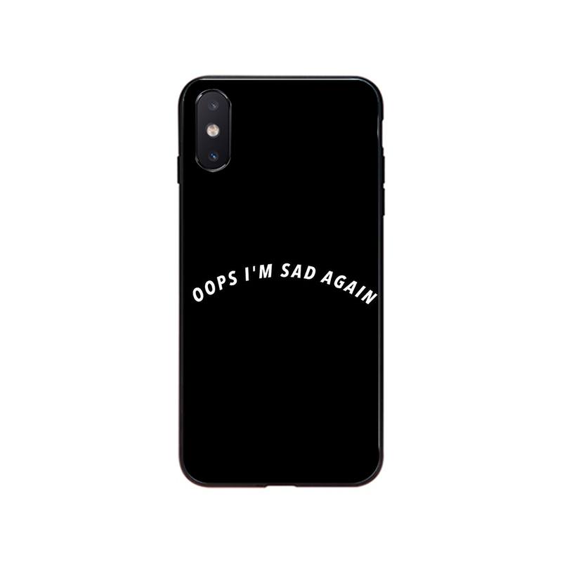 Sad Depression Black Word Heart Broken Phone Case for Iphone 14 13 12 11 Pro Max Case For iPhone XS MAX X XR SE2 8 7 Plus