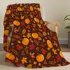 Coperta autunnale per il Ringraziamento, con stampa in flanella a foglia d'acero e zucca, super morbida e accogliente, perfetta come regalo per lei