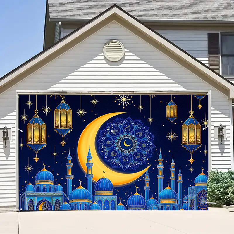 1pc Ramadan Mubarak Background Eid Al Adha Moon Islam Muslim Celebration Eid Party Night Decor Banner Photo Shoot Prop Gift