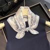 Luxuriöser Schal aus 100 % Maulbeerseide, Damen-Bandana mit Schmetterlingsmuster, Halstuch, dekoratives Tuch, 53 cm