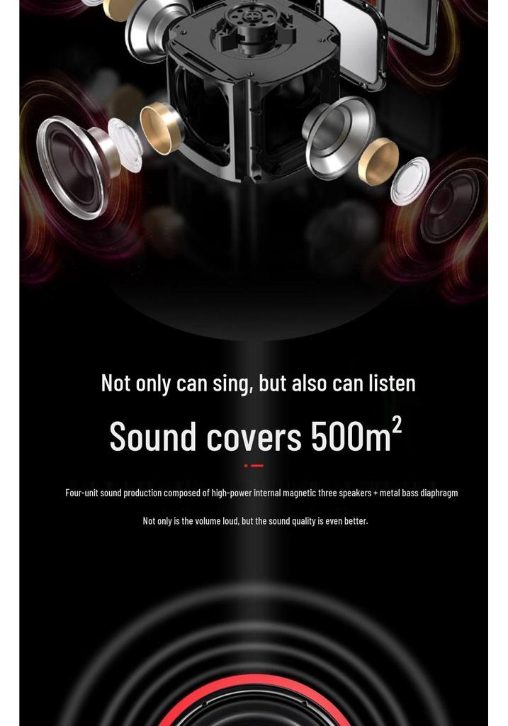 2025 KTV Microphone Speaker with Sound Card for Home Use – Universal Compatibility with Mobile Phones, TVs, and More