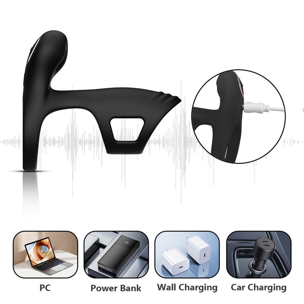 Men's Silicone Rechargeable Wearable Double,vibrating Single,ring Delay Ejaculation Control Ring/ Ring.
