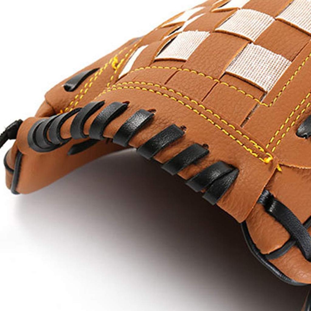 Zongsi Baseball Glove 9.5 Inches Softball Pitcher Catcher Kids Youth Adults Shock Absorption Left-Handed Brown