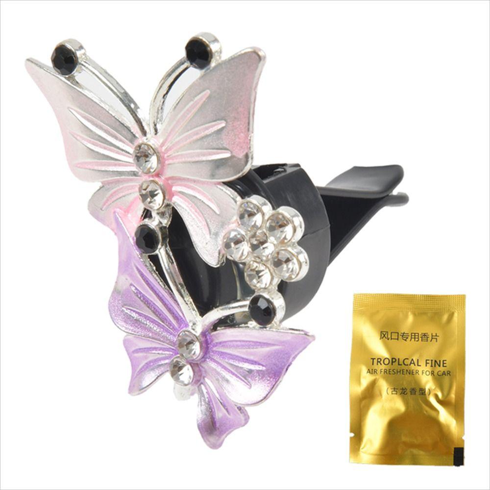 

Кондиционер для женщин, автомобильный зажим для духов, аромадиффузор в форме бабочки, зажим для ароматерапии, автомобильный освежитель воздуха фиолетовый