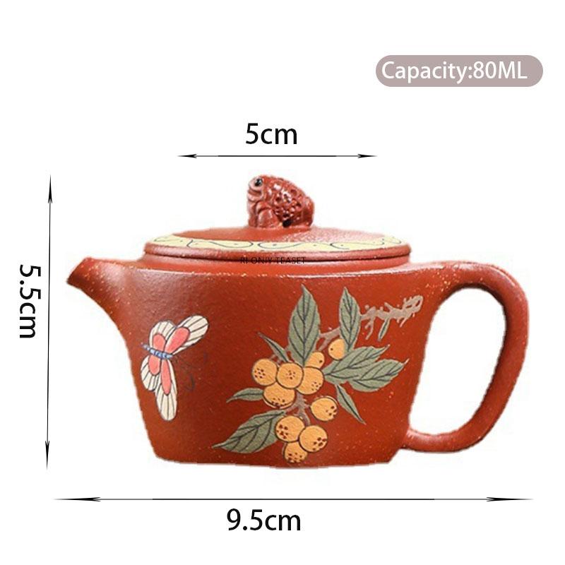 

80ml Chinese Yixing Purple Clay Teapots Handmade Small Capacity Tea Pot Beauty Kettle Raw Ore Zisha Teaware Tea Ceremony Gifts