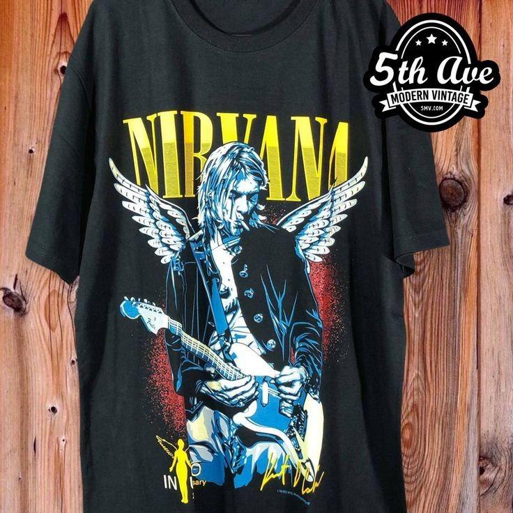 VTG Kurt Cobain Nirvana Band Gift For Fans Black S to 5XL Shirt EM326