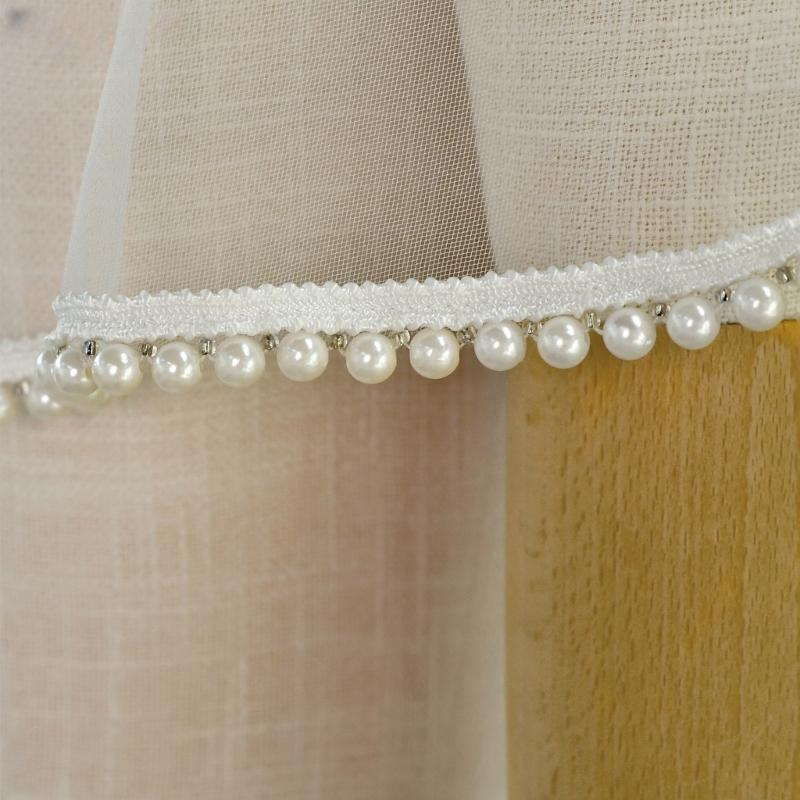 Adjustable Bride Veils With Delicate Pearls Trim Breathable Design For Comfort Wedding Accessory
