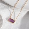 Handmade Semi Stone Choker Natural Stone Square Pendant Fashion Raw Gemstone Necklace  Yoga