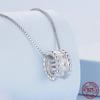 S925 Sterling Silver Classical Waist Bead Pendant Necklace Cubic Zircon Neck Chain for Women Birthday Valentine's Day Gift