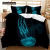 Jellyfish Duvet Cover Set Jellyfish Printed Comforter Cover For Teens Kids Ocean Theme Bedspread Sea Coral Polyester Quilt Cover