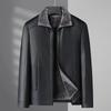 Men's Winter Fleece Lined Lapel Faux Leather Jacket