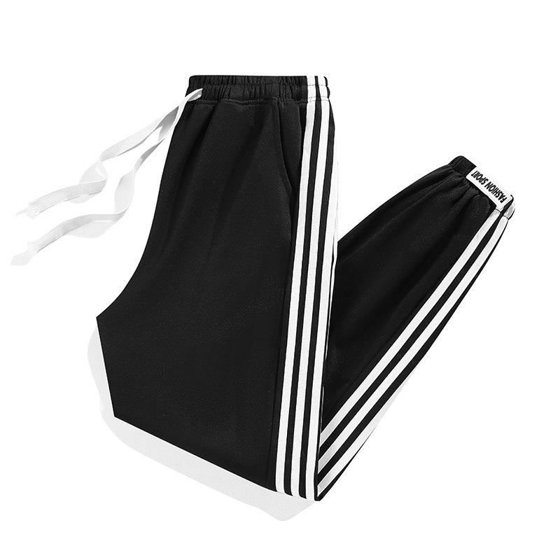 Korean Style Ribbon-Cuffed Harem Sweatpants for Teens - Spring & Autumn Casual Sportswear