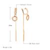Trend Long Tassel Dangle Earrings For Women Fashion  Rose Gold Color Natural Zircon Fine Daily Jewelry Crystal Gift