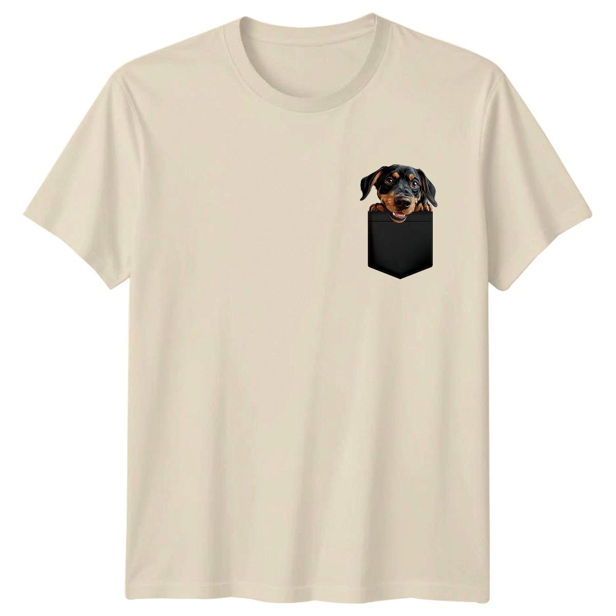Puppy In Pocket Dogs Animals Mens T Shirt Womens Tee Graphic Unisex Top L