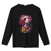 Vibrant Floral Poodle Dog Print Casual Nature Art T Shirt vintage Washed Unisex designer clothes fashion Stretched