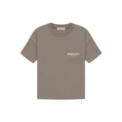 Essentials SS22 Flocked Lettering Tee Men Tops Desert-Taupe FOG-SS22-562