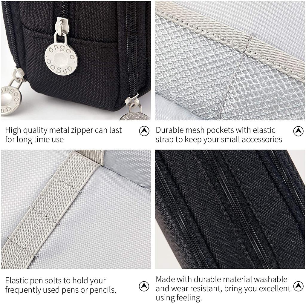 Angoo Oboustranná taška na pera Pouzdro na tužky Speciální makaronová barva Dual Canvas Kapesní Taška Úložná taška Pouzdro na psací potřeby