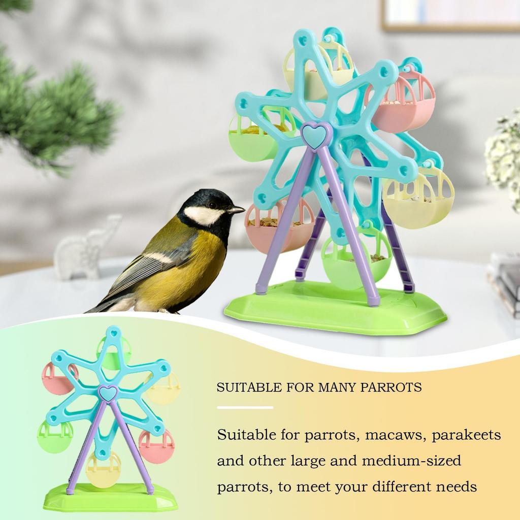 Bird Toys Foraging Wheel Parrot Toy Snacks Feeder Intelligence Growth Bird Supplies Parrot Ferris Wheel Bird Windmill Foraging