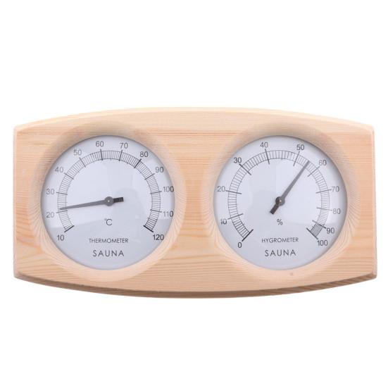 Stanza Sauna 2 in 1 Termometro Igrometro in Legno Misuratore Temperatura Umidità Vapore