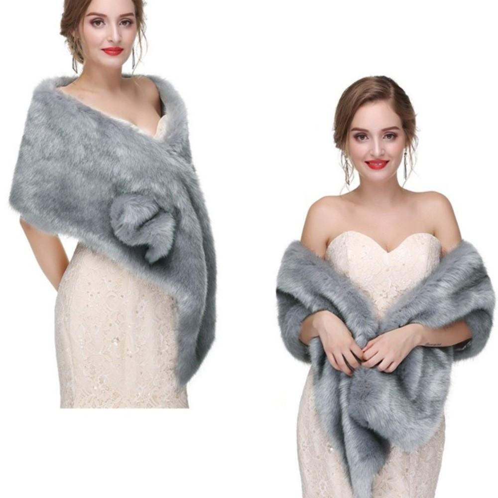 Korean Style Faux Fur Scarves Soft Cloak Bride Shoulder Fake Collar Plush Shawl Ladies/Girls