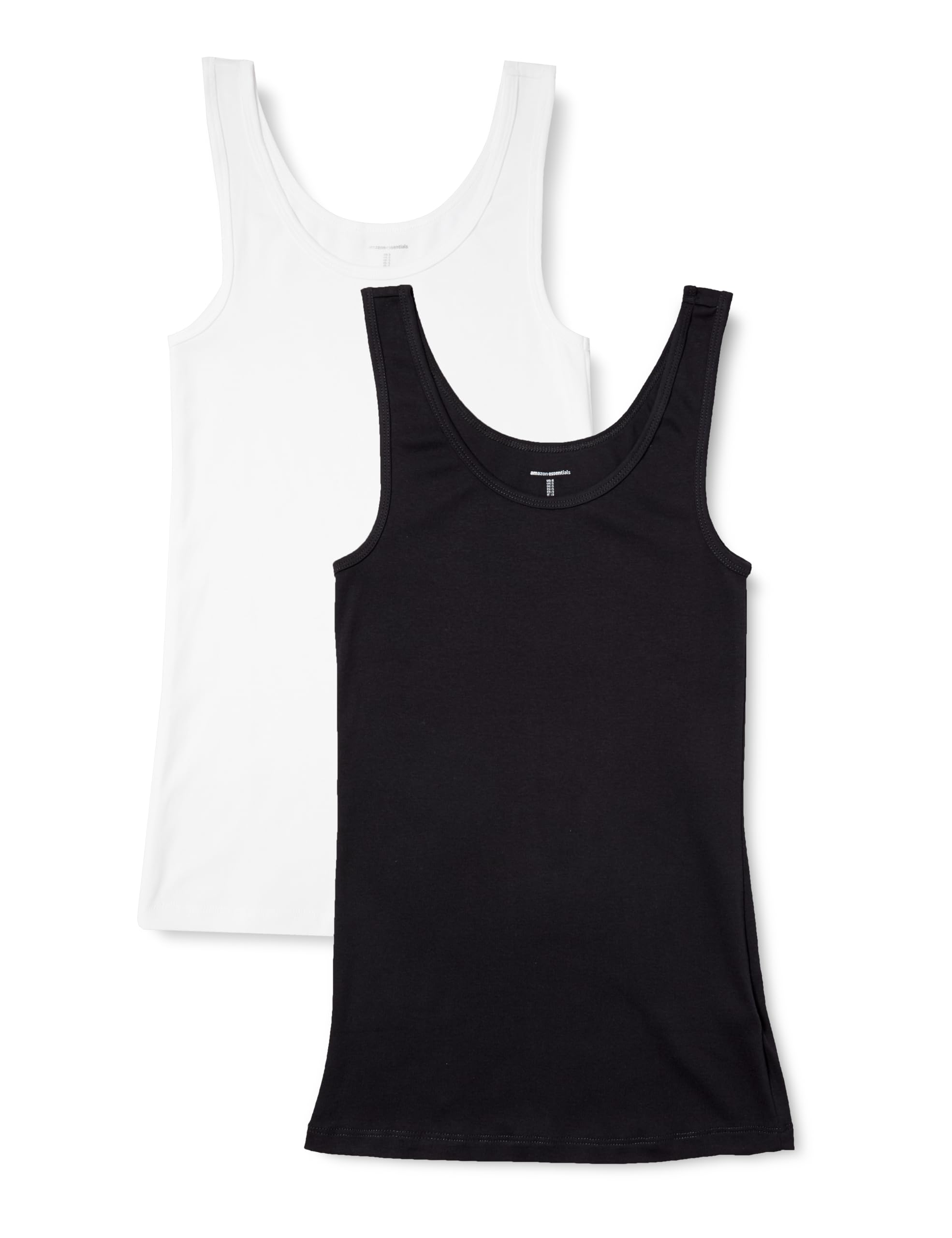 

Amazon Essentials 2-Pack Slim Fit Tank Tops, Women s, Black/White, Size L