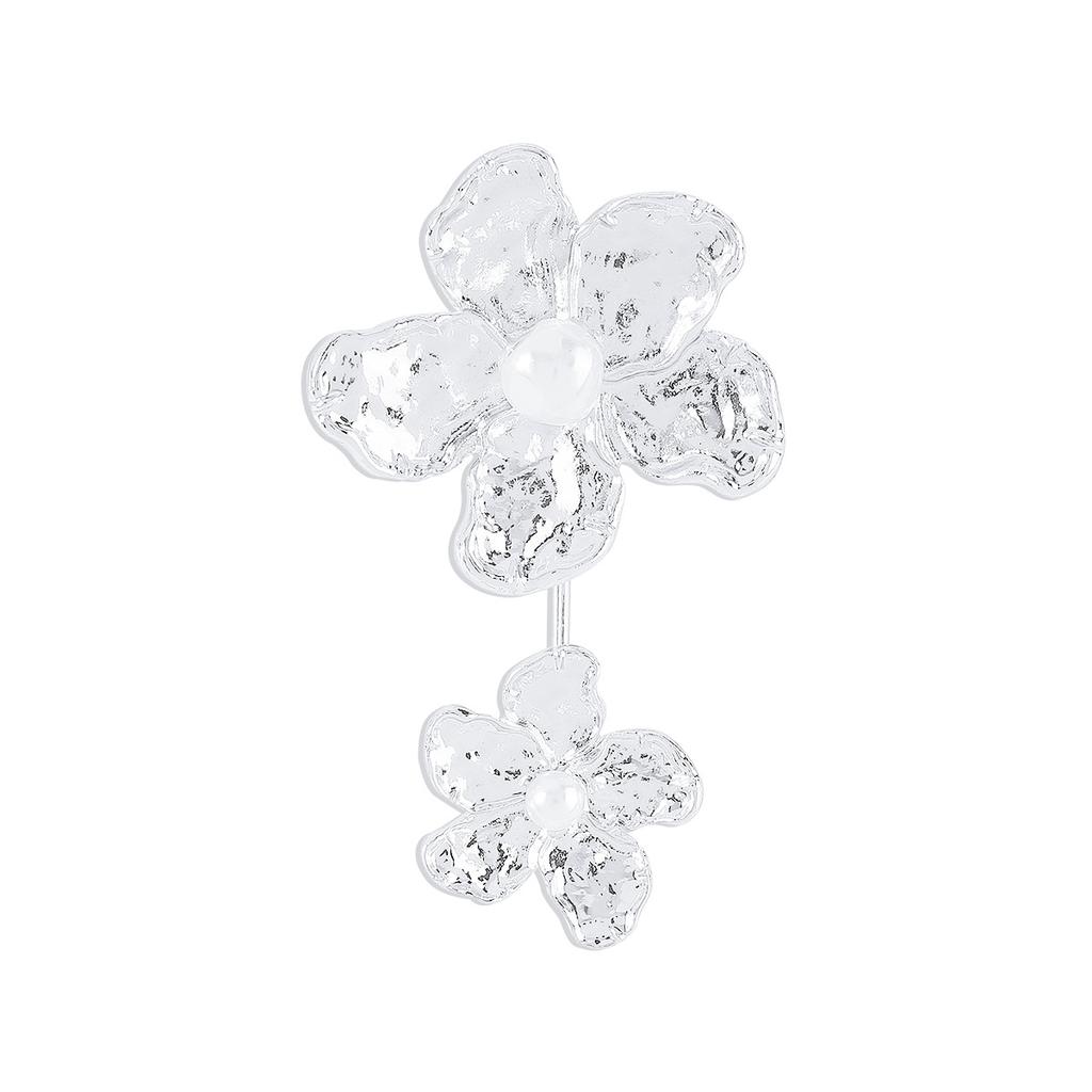 European and American Baroque Geometric Pearl Flower Jewelry Set Retro Temperament Earrings Bracelet Necklace Ring