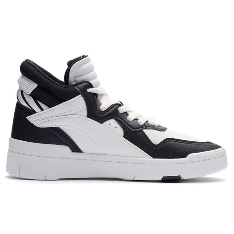 Li Ning SUPERWAVE Mid Coverage Thermal, Slip Resistant, Lightweight Mid top Skateboard Shoes Women's Snow Black AGCR234-3