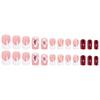 Set of 24 Short 3D Floral French Fake Nails