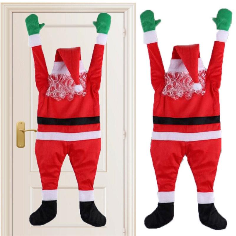 42" Climbing Christmas Hanging Santa Claus Outdoor Window Party Xmas Props Decor