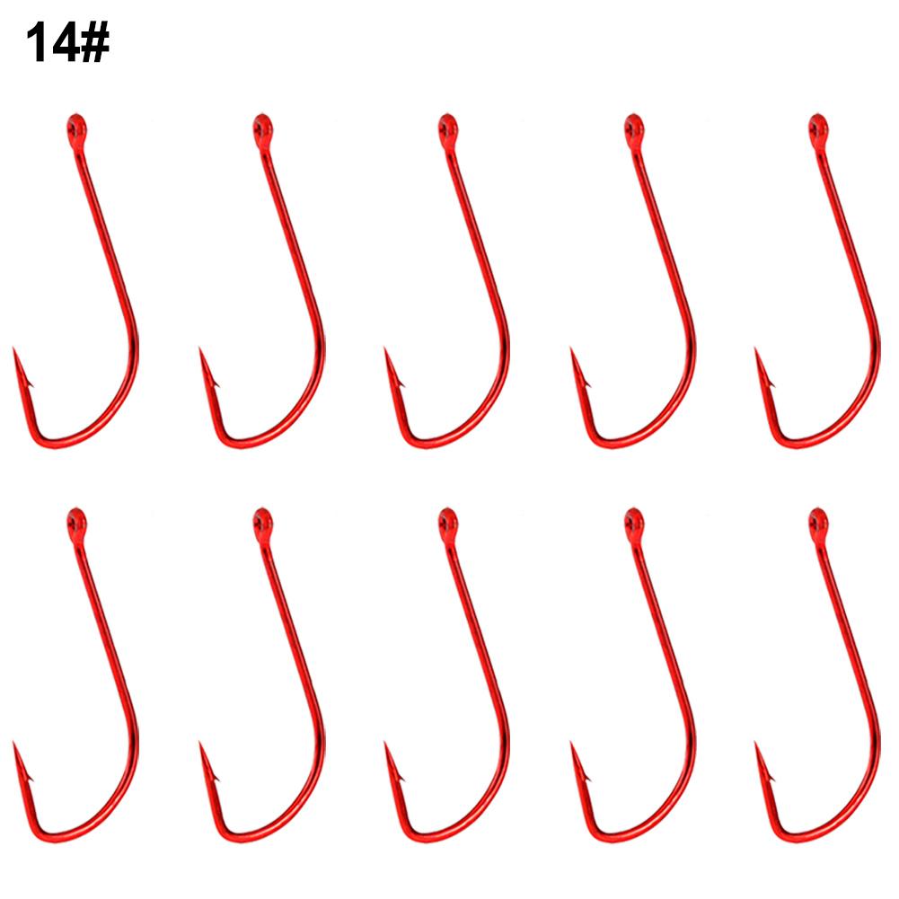 Red 10 Pcs/bag Hooks 11#/12#/13#/14# 6#/7#/8#/9#/10#