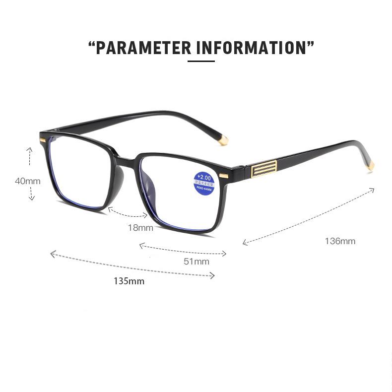 Novos óculos de leitura anti-luz azul da moda para homens e mulheres, óculos clássicos ultraleves de plástico HD para computador, óculos transparentes