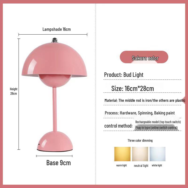 Danish Nordic Design Bedside Lamp with Wireless Charging