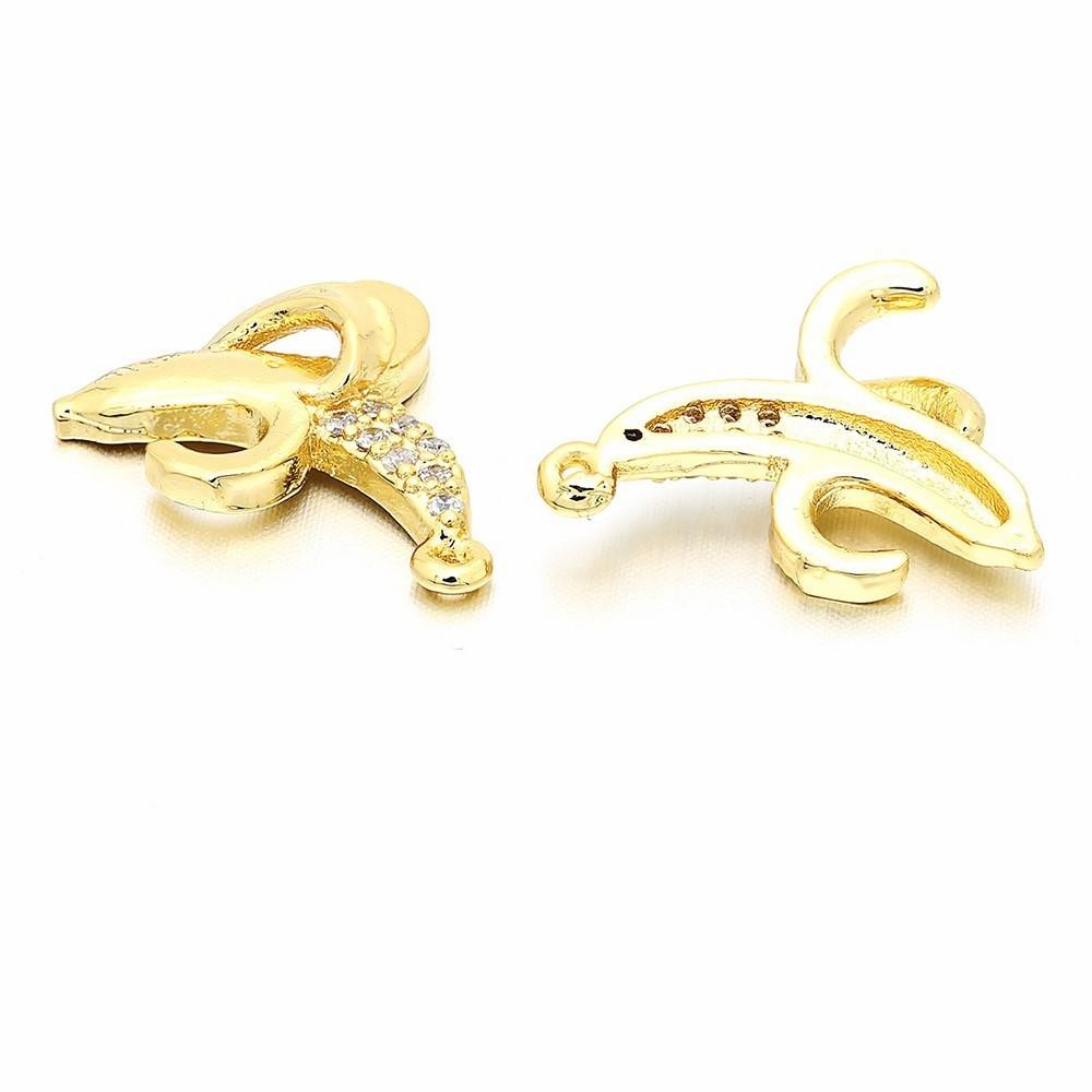ZHUKOU Fruit Party Gold Plated Inlaid Zirconia Sweet And Cute Fruit Metal Pendant For DIY Jewellery Accessories 1 Pcs