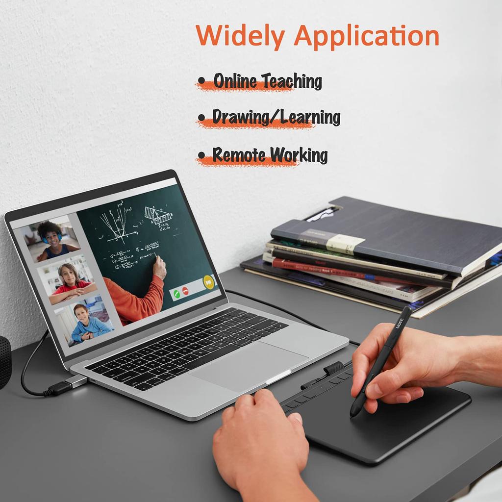 UGEE S640 Pen Tablet, 6.3 x 4 inch, 10 Shortcut Keys, 8192 Levels of Pressure Sensitivity, Battery-Free Pen, OTG Adapter Included, Ultra-Thin, Portabl