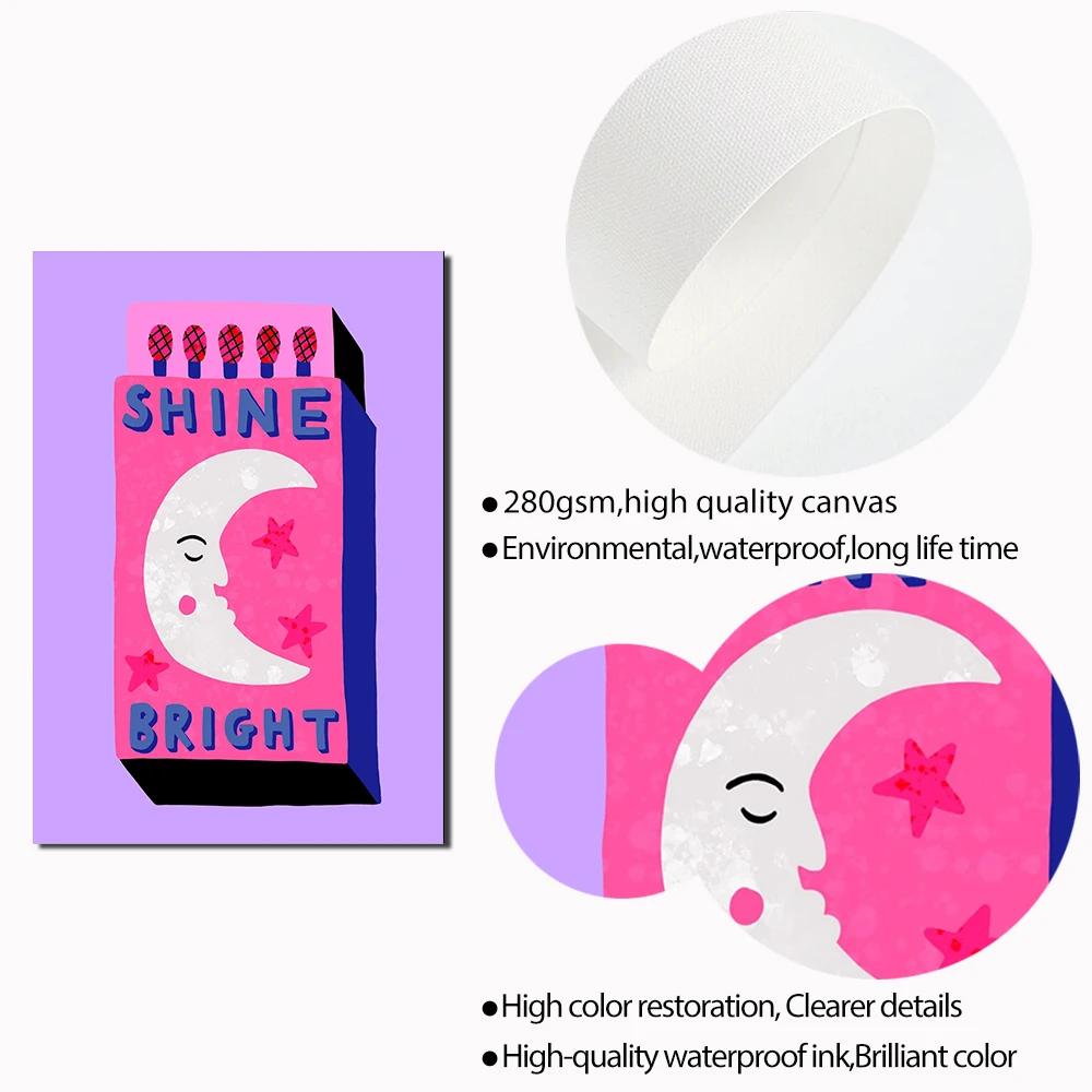 Sun Star Tarot Card Tiger Leopard Art Poster Print Abstract Cat Animal Mural Canvas Painting Pink Picture Living Room Home Decor