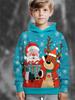 Felpa per bambini, felpe con cappuccio natalizie, moda per bambini, stampa di Babbo Natale, vestiti per bambine, abbigliamento per esterni per bambini