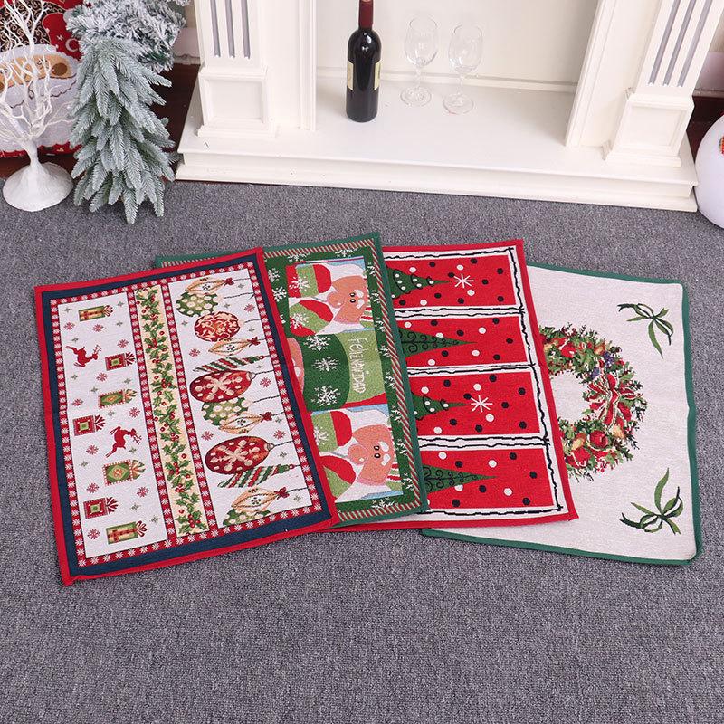 Christmas Decorations Rubber Knit Floor Mat Foot Mat Christmas Door Mat