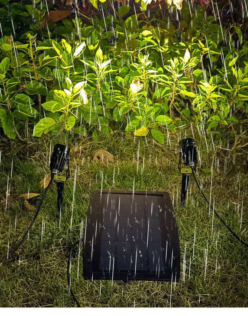 Dual Solar LED Lawn Spotlights with Light Control for Outdoor Gardens