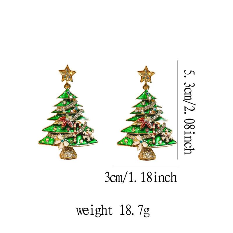 Grüne Tannenbaum Zirkon Kristall Stern Ohrstecker Ohrhänger Für Damen Weihnachtsfeier Schmuck Party Geschenk