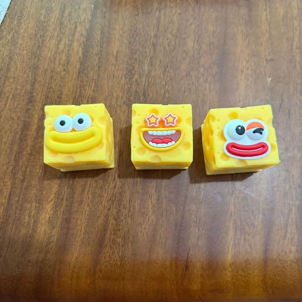 Crunchy Cheese Squeezed Cube Sausage Mouth Cheese Fidget Toy Handmade Ball Children's Gifts