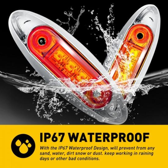 20x LED Side Marker Lights RV Truck Trailer Light Clearance Lamp 12V Waterproof