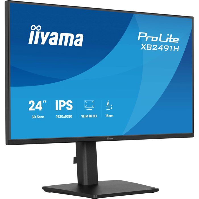 Ecran PC - IIYAMA - 23,8" - Full HD - 120Hz - IPS - 1ms - Ajustable en hauteur - PROLITE XB2491H-B1