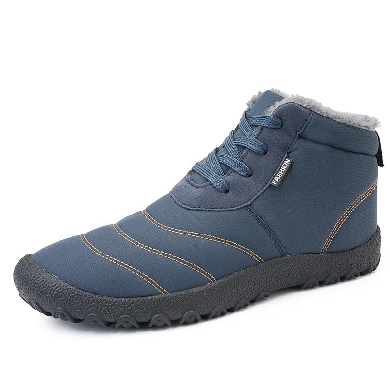 Autumn and Winter Men's Warm Cotton Boots Plus Cotton Goose Down Cotton Shoes Men's Snow Boots Thick Warm Shoes